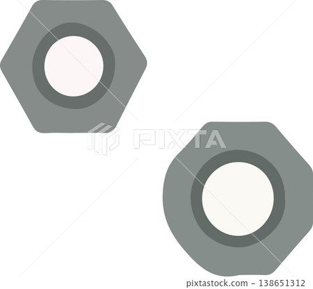 Hex nuts hardware flat icon set Hex nuts hardware flat icon set 138651312