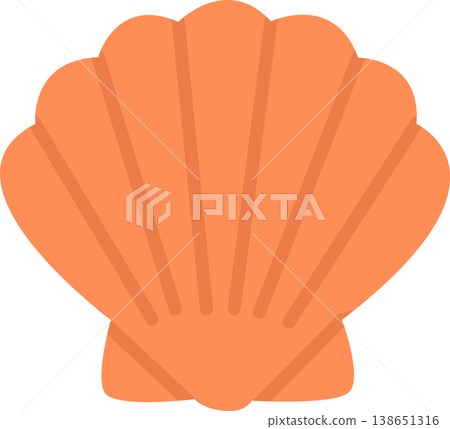 Orange scallop shell simple illustration Orange scallop shell simple illustration 138651316