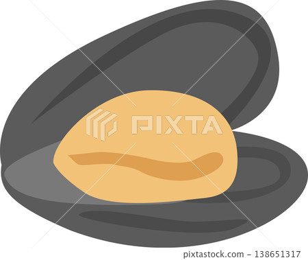 Open oyster shell with pearl icon 138651317