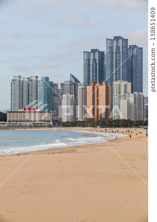 Busan, South Korea. Haeundae beach vertical photography 138651409