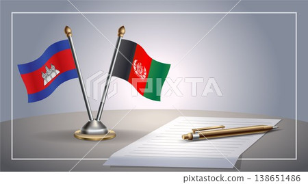 Small national flag of Colombia and Afghanistan flag Relation, Template Vector Illustration 138651486