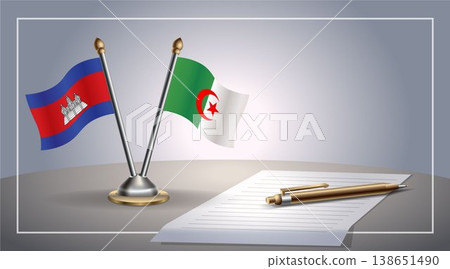 Small national flag of Colombia and Algeria flag Relation, Template Vector Illustration Small national flag of Colombia and Algeria flag Relation, Template Vector Illustration 138651490