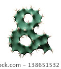 3D Wild Desert Cactus Ampersand with Sharp Spines 138651532