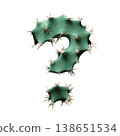 3D Wild Desert Cactus Question Mark with Sharp Spines 138651534