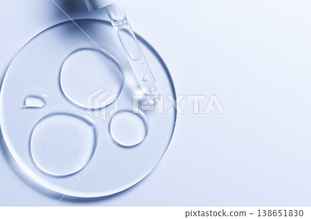 Skin serum or moisturizer or shower gel on a glass circle. A cosmetic product for body care. 138651830