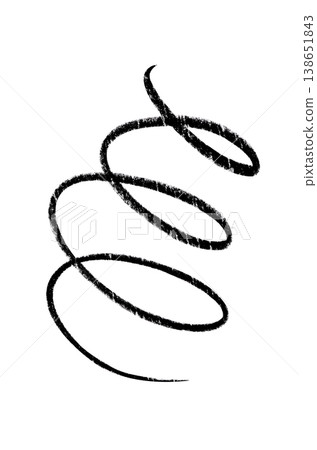 A black stroke from a cosmetic eyebrow pencil. Isolated on a white background. 138651843