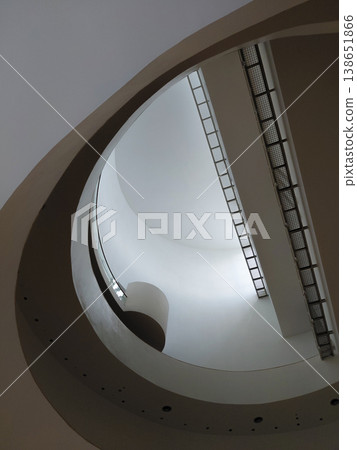 Minimalist Modern Architecture Interior with Curved Skylight and Spiral Form Minimalist Modern Architecture Interior with Curved Skylight and Spiral Form 138651866