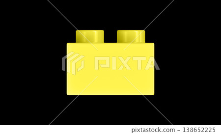 Pastel Yellow Toy Building Block Isolated On Black Background Pastel Yellow Toy Building Block Isolated On Black Background 138652225
