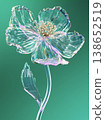 Elegant Glass Flower Against a Gradient Green Background 138652519