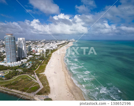 Miami Beach skyline. Miami from above. South beach with skyscrapers. 138652596