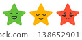 Customer feedback rating stars with emotions happy neutral sad colorful evaluation scale user experience review satisfaction concept vector illustration for app interface survey and quality assessment 138652901