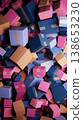 Colorful Chaotic Display of Boxes in Various Sizes and Shapes 138653230