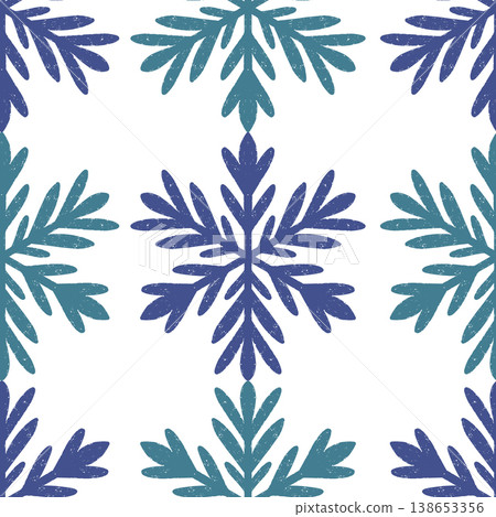 Seamless ornamental pattern in hand drawn textured style. Symmetrical decorative design with vintage feel. Perfect for textile, wallpaper, packaging, branding and surface design. Seamless ornamental pattern in hand drawn textured style. Symmetrical decorative design with vintage feel. Perfect for textile, wallpaper, packaging, branding and surface design. 138653356