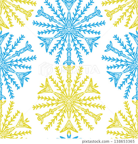 winter seamless pattern with snowflakes winter seamless pattern with snowflakes 138653365