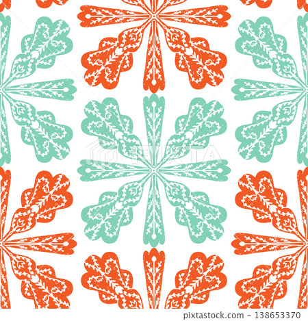 vector seamless pattern with flowers 138653370