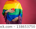 Celebrating Love and Diversity with Pride Flag.  138653750