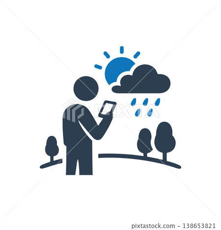 Digital Weather Forecast Check Icon Digital Weather Forecast Check Icon 138653821