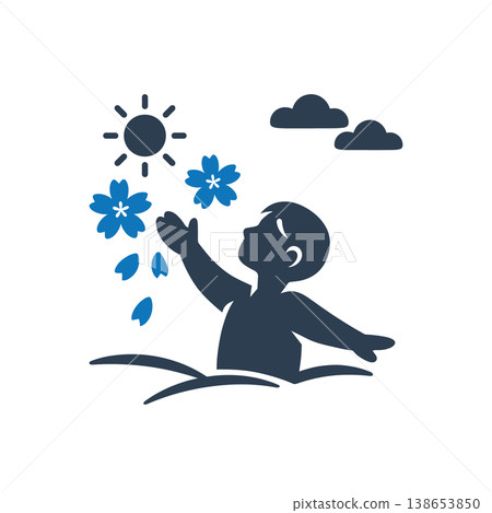 Welcoming the Spring Sun Icon 138653850