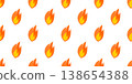 Seamless fire or flame icon pattern, repeats vertically and horizontally 138654388