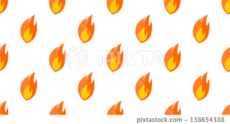Seamless fire or flame icon pattern, repeats vertically and horizontally 138654388