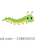 Cute cartoon caterpillar. Design for children. Vector illustration in a flat style, isolated on a white background 138654515