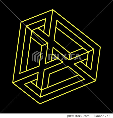 Impossible element. Line design. Impossible shapes. Optical illusion objects. Optical art. Impossible element. Line design. Impossible shapes. Optical illusion objects. Optical art. 138654732