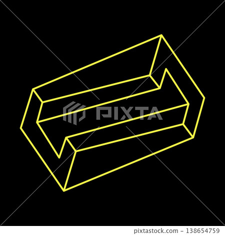 Optical illusion shapes. Impossible objects. Optical art figures. Line art. Optical illusion shapes. Impossible objects. Optical art figures. Line art. 138654759