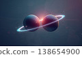 Two luminous data spheres approach each other in a manner that suggests dialogue and harmony. 138654900