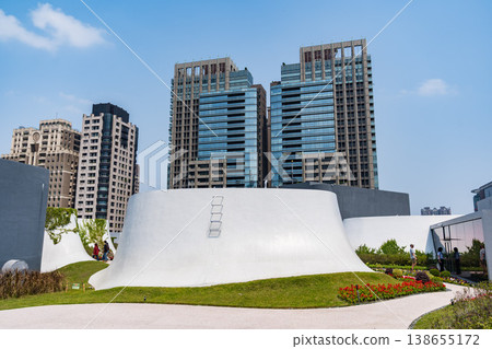 Rooftop garden of the Taichung National Opera House in Taichung, Taiwan Rooftop garden of the Taichung National Opera House in Taichung, Taiwan 138655172