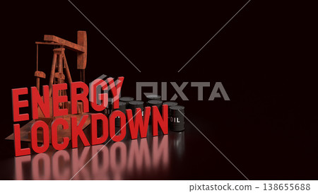 Global Energy Lockdown Crisis Concept with Oil Industry Decline 3d render. Global Energy Lockdown Crisis Concept with Oil Industry Decline 3d render. 138655688