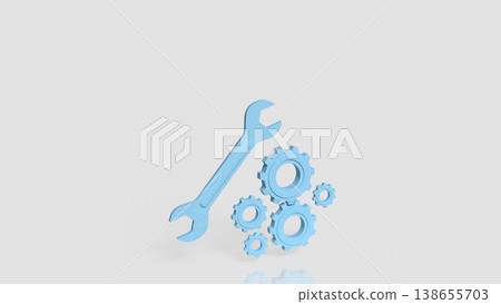 Technical Maintenance Tools Gear System Repair Concept 3d render. Technical Maintenance Tools Gear System Repair Concept 3d render. 138655703