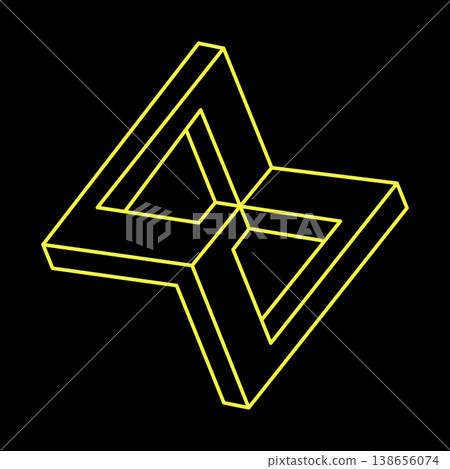 Optical illusion shapes. Impossible objects. Optical art figures. Line art. Sacred geometry. Optical illusion shapes. Impossible objects. Optical art figures. Line art. Sacred geometry. 138656074