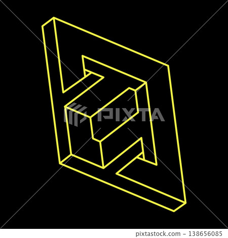 Impossible shape logo design, optical illusion object. Optical art. Sacred geometry figure. Line art. Impossible shape logo design, optical illusion object. Optical art. Sacred geometry figure. Line art. 138656085