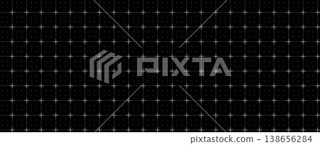 Seamless pattern dashed plus grid blueprint, black surface. Broken stroke geometry layout, interface wireframes Seamless pattern dashed plus grid blueprint, black surface. Broken stroke geometry layout, interface wireframes 138656284