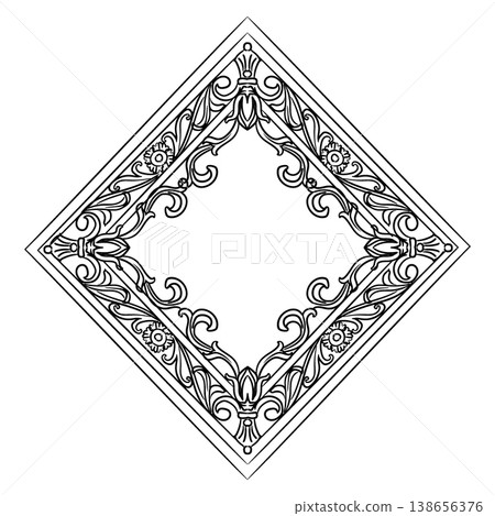 Vintage border in rhombus form vector illustration 138656376