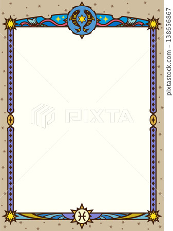 Pisces illustration frame (color 2) 138656867