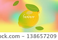 Vibrant summer mesh gradient background with Blurred Fruit soft color blends for ads, web design, banners, and marketing materials. vector illustration 138657209