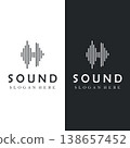 Futuristic Equalizer Sound Logo Digital Audio Wave Technology Design 138657452