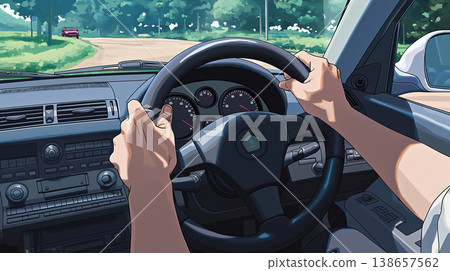 這些插圖極具沉浸感，描繪了駕駛時的車內視角。逼真的方向盤和儀錶板刻畫，對於汽車愛好者來說絕對是一大享受。 138657562