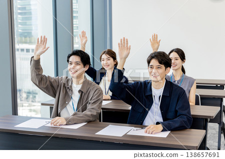 Men and women participating in seminars and classes 138657691