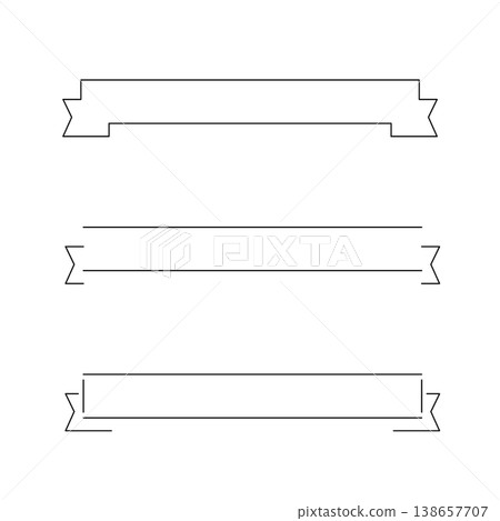 Simple line art ribbon banner set, horizontal frame heading label outline decorative background material Simple line art ribbon banner set, horizontal frame heading label outline decorative background material 138657707