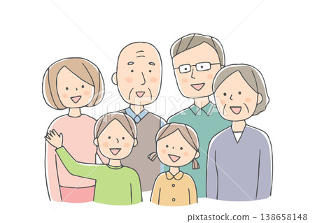 A smiling three-generation family reunion 138658148