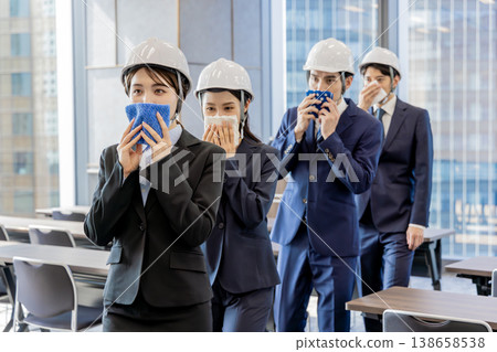 High-rise building evacuation drill High-rise building evacuation drill 138658538