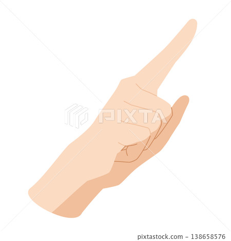 Illustration of a pointing right hand 138658576