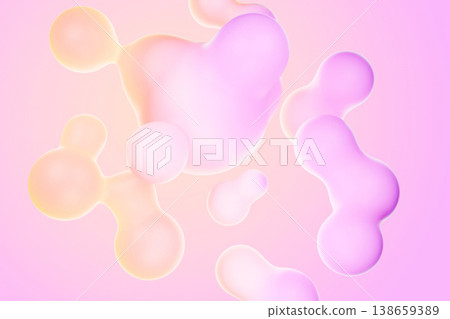 Abstract peach and pink liquid blobs on pastel background Abstract peach and pink liquid blobs on pastel background 138659389