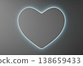 Glowing neon heart outline on a dark grey background 138659433