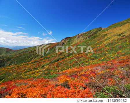 令人嘆為觀止的栗駒山,宛如神之地毯。 令人嘆為觀止的栗駒山,宛如神之地毯。 138659482