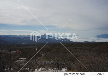 Natural scenery viewed from the beautiful forest during the snowmelt season. Natural scenery viewed from the beautiful forest during the snowmelt season. 138659698