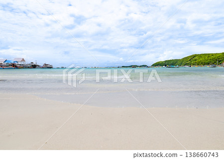 A beach under a clear blue sky A beach under a clear blue sky 138660743