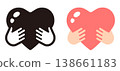 Simple icon set of hugging hearts 138661183